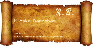Mucska Barnabás névjegykártya