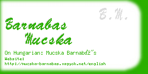 barnabas mucska business card